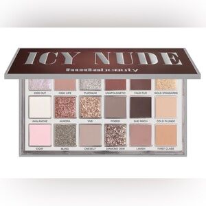 HUDA BEAUTY Icy Nude Palette with Pink, Gold, and Cream Shades